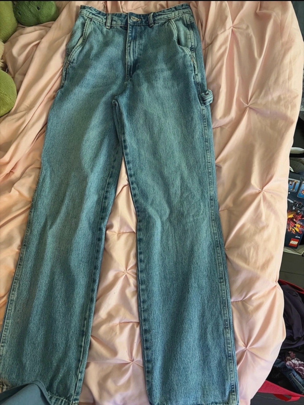 Zara Light Blue High-Rise Straight Jeans